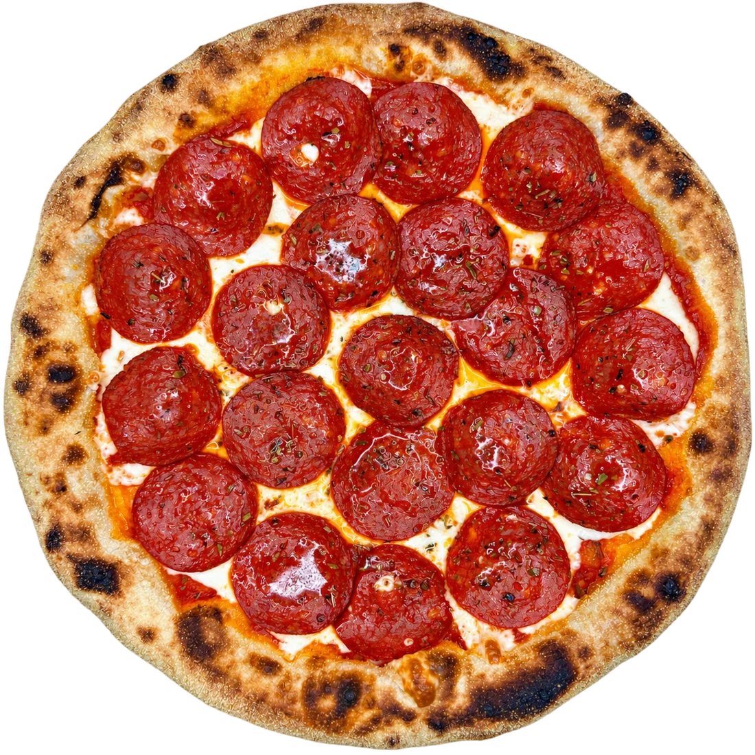 Pizza Pepperoni DiVerardo com borda dourada e molho pomodoro
